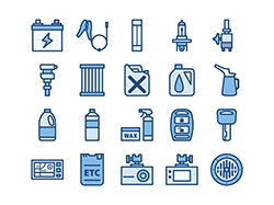 【車両・メンテ】線画アイコン（青）