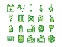 【車両・メンテ】線画アイコン（緑）