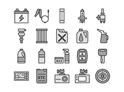 【車両・メンテ】線画アイコン（白黒）