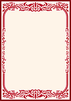 アラベスク背景フレームB-5（赤）