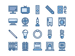 【住宅・家電A】線画アイコン（青）