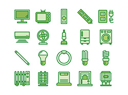 【住宅・家電A】線画アイコン（緑）