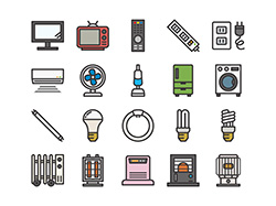 【住宅・家電A】線画アイコン（カラー）