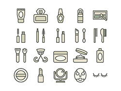 【美容・化粧】線画アイコン（セージ）