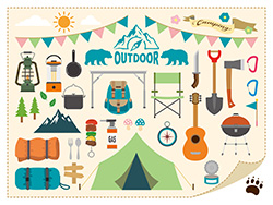 キャンプ・アウトドア素材セットA