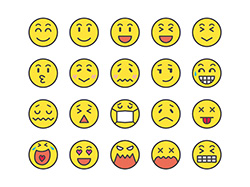 【表情・感情A】フェイスアイコン