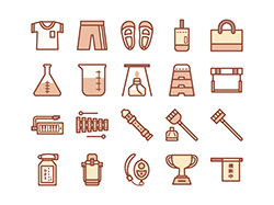 【教育・学校B】線画アイコン（茶）