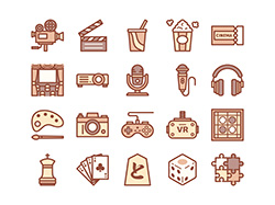 【エンタメA】線画アイコン（茶）