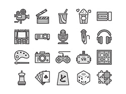 【エンタメA】線画アイコン（モノクロ）