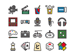 【エンタメA】線画アイコン（カラー）