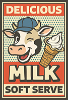 牛とソフトクリームのポストカード