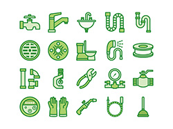 【水道メンテ】線画アイコン（緑）