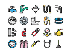 【水道メンテ】線画アイコン（カラー）