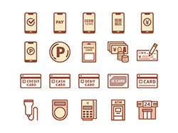 【お支払い】線画アイコン(茶)