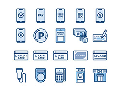 【お支払い】線画アイコン(青)