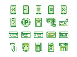 【お支払い】線画アイコン(緑)