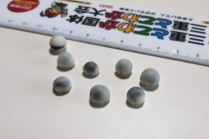 左奥のは餡子がハミ出てるのを表現してみたけど、んー、ちょっとイマイチ