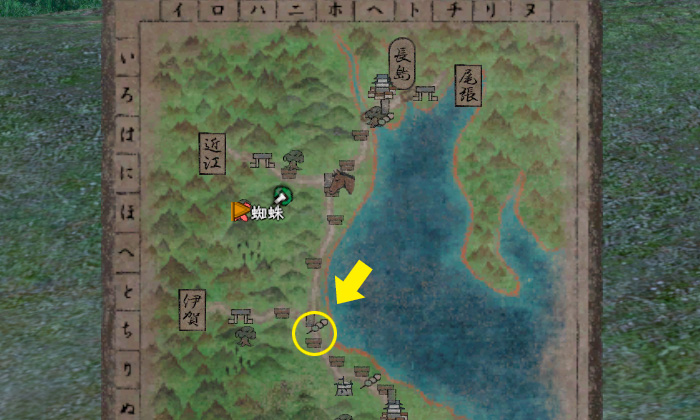 伊勢マップでの津城跡の位置