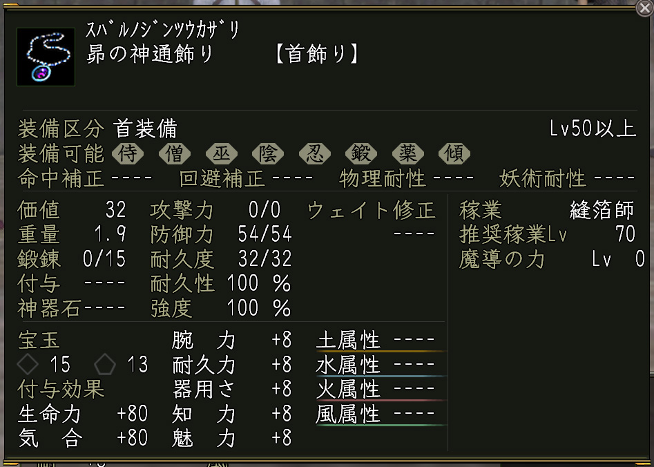 初期値 昴の神通飾り