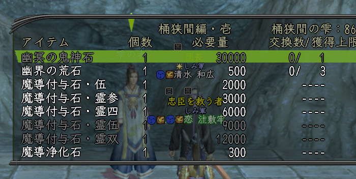 〝天下統一奇譚〟桶狭間編の報酬